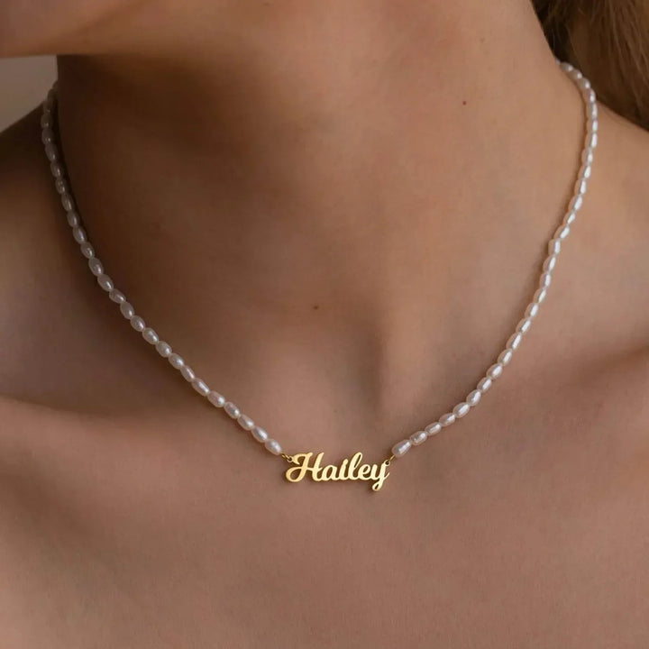 PERSONALIZED NECKLACE WITH FRESHWATER PEARLS