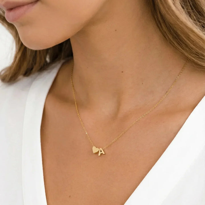HEART NECKLACE WITH INITIAL