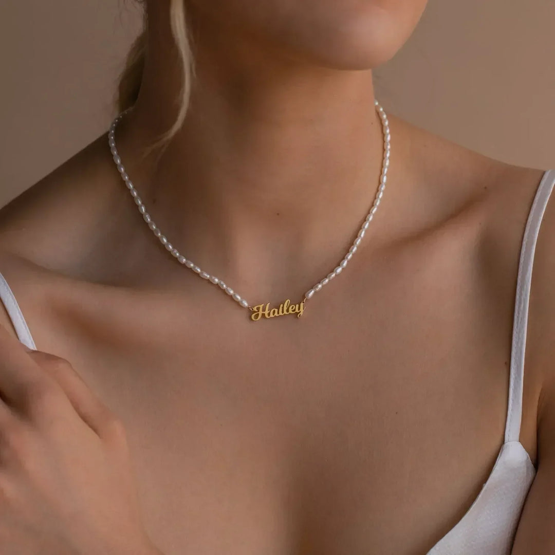 PERSONALIZED NECKLACE WITH FRESHWATER PEARLS