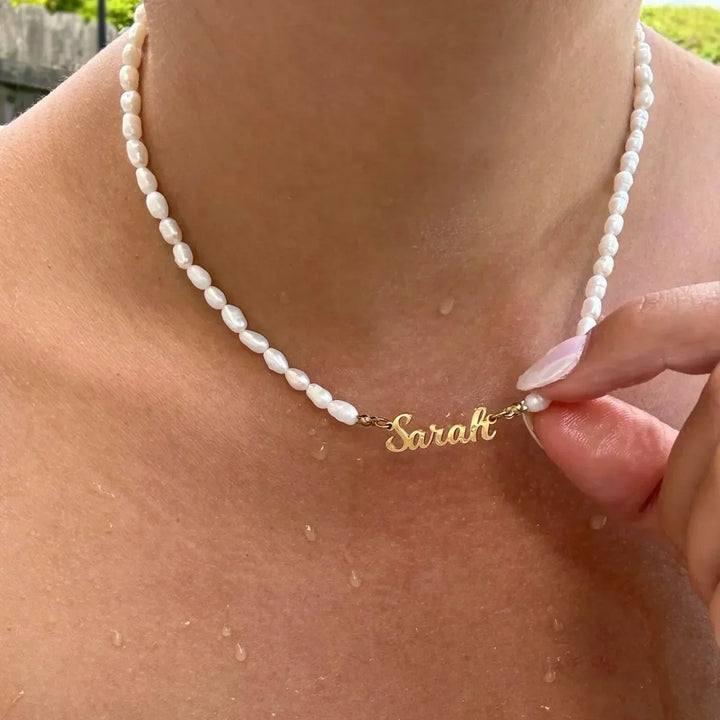 PERSONALIZED NECKLACE WITH FRESHWATER PEARLS