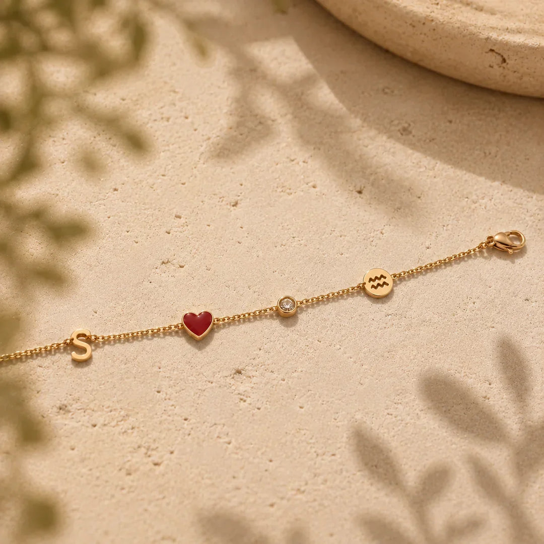 HEART BRACELET WITH INITIAL