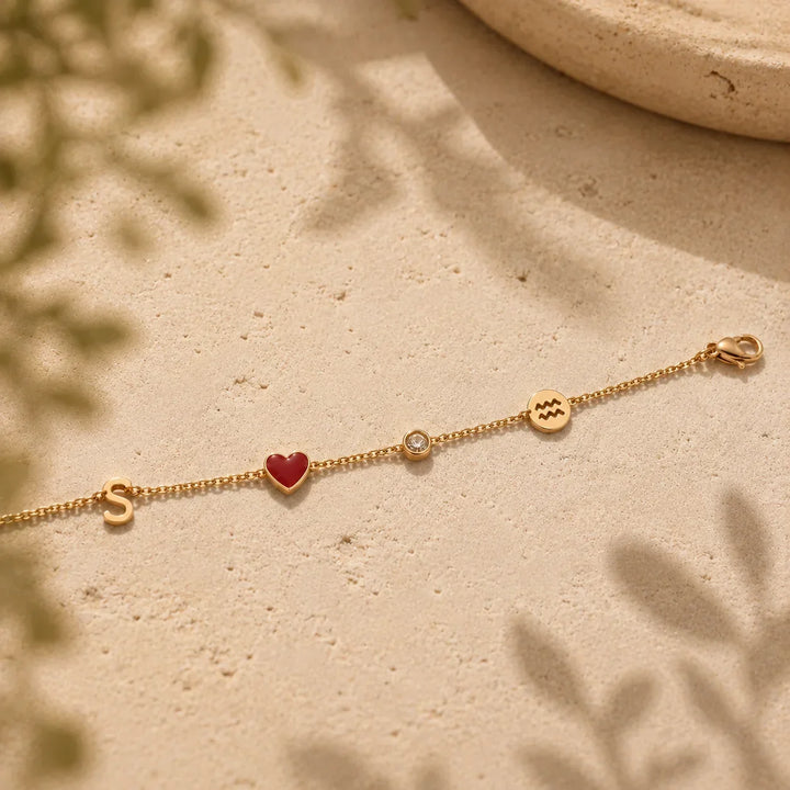 HEART BRACELET WITH INITIAL