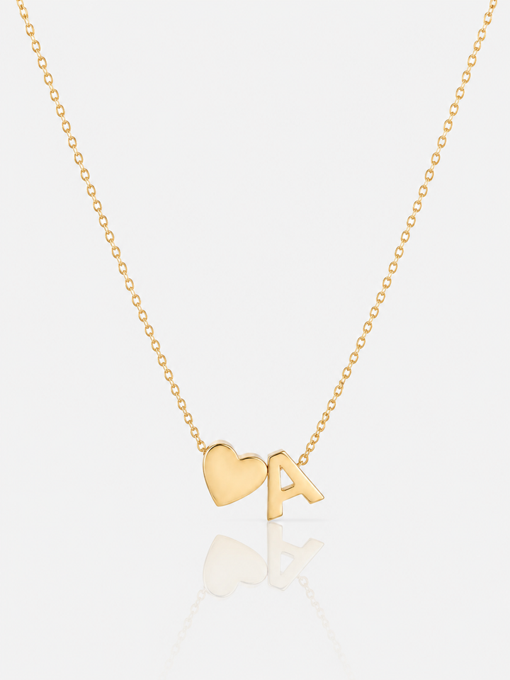 HEART NECKLACE WITH INITIAL