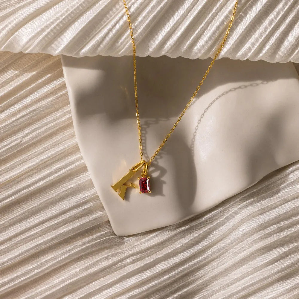 SIGNATURE NECKLACE WITH BIRTHSTONE