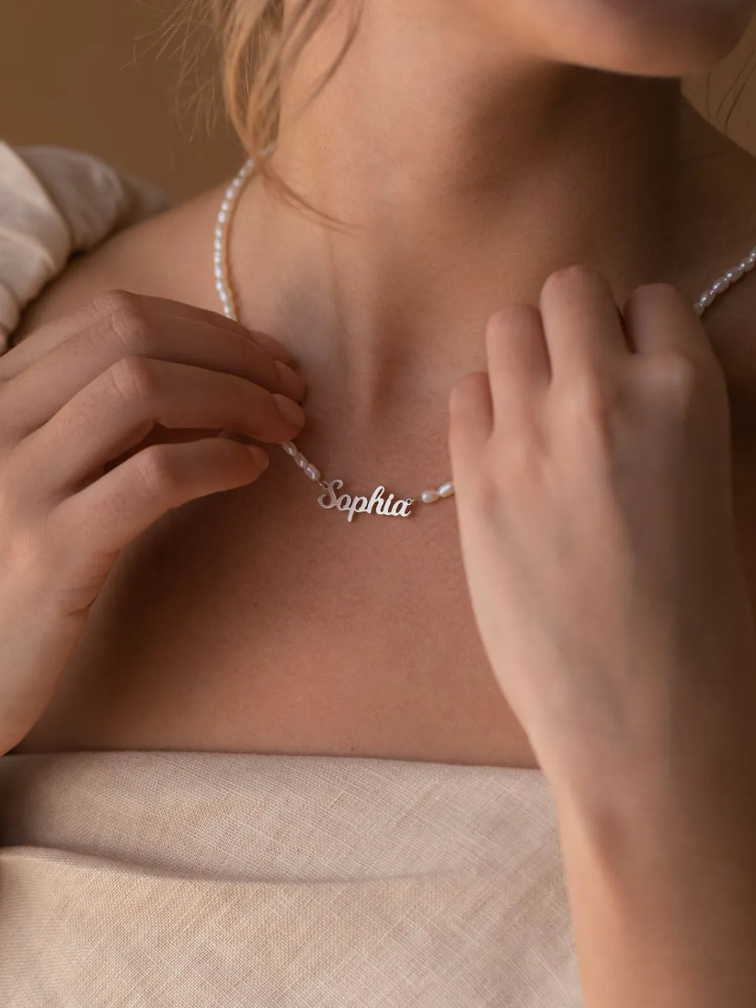 PERSONALIZED NECKLACE WITH FRESHWATER PEARLS