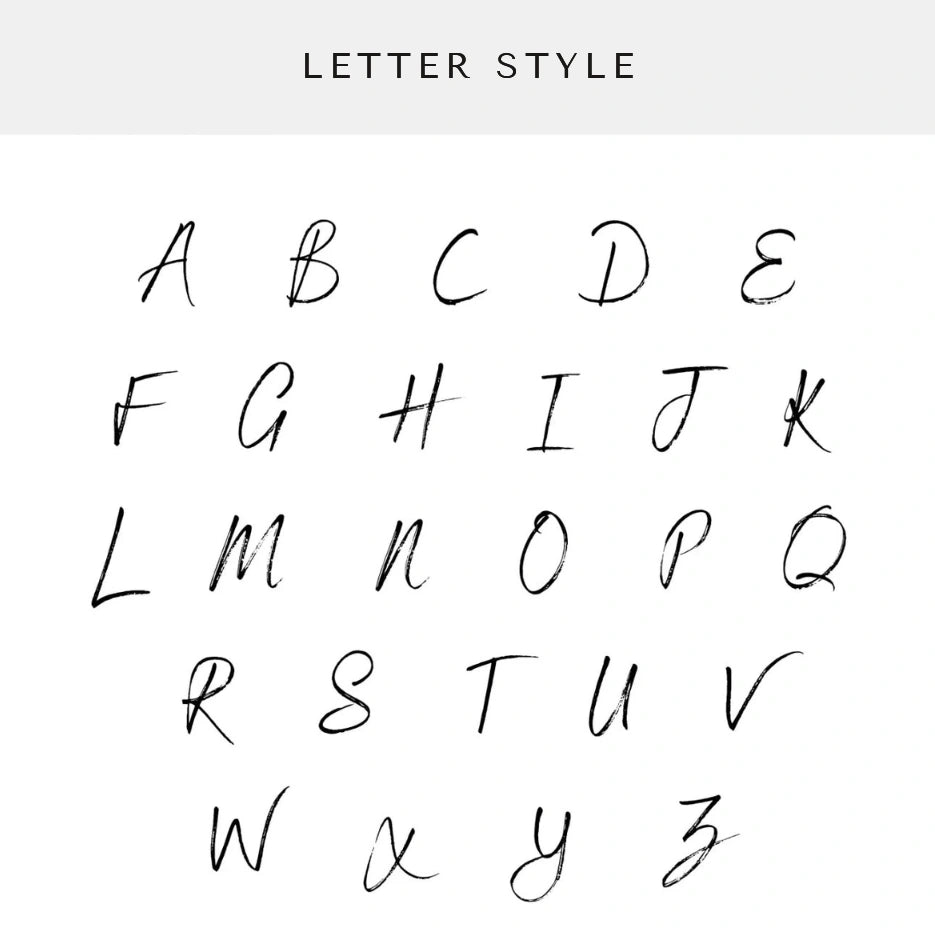 Letter style: the alphabet in the script used for this piece