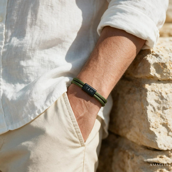 AXEL bracelet on a rock by the sea
