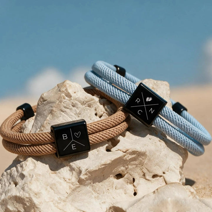 NORTH bracelet on a stone at the beach