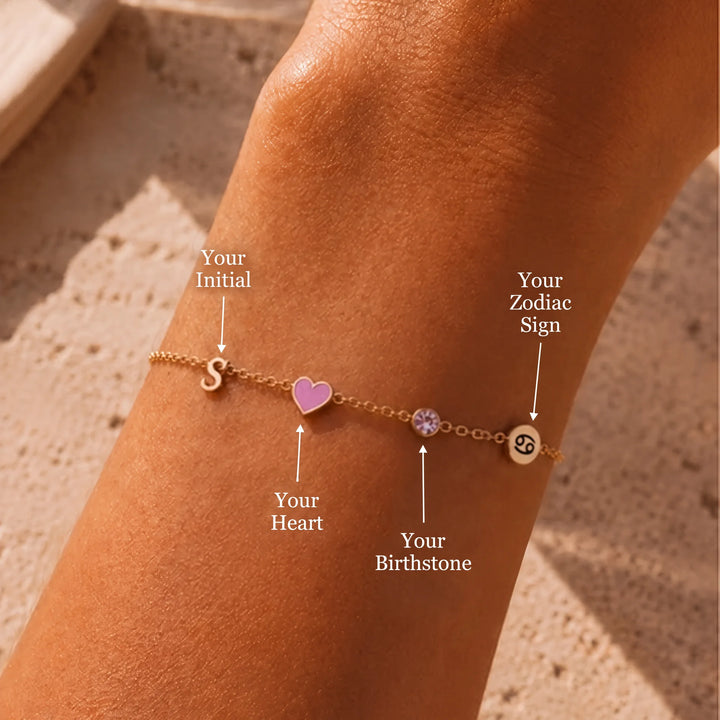 HEART BRACELET WITH INITIAL